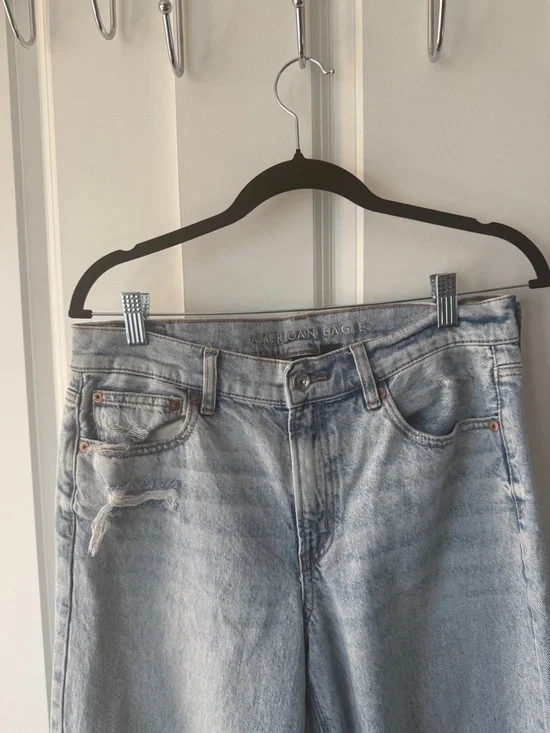 American eagle high rise stovepipe distressed jeans 8 regular - Picture 2 of 6